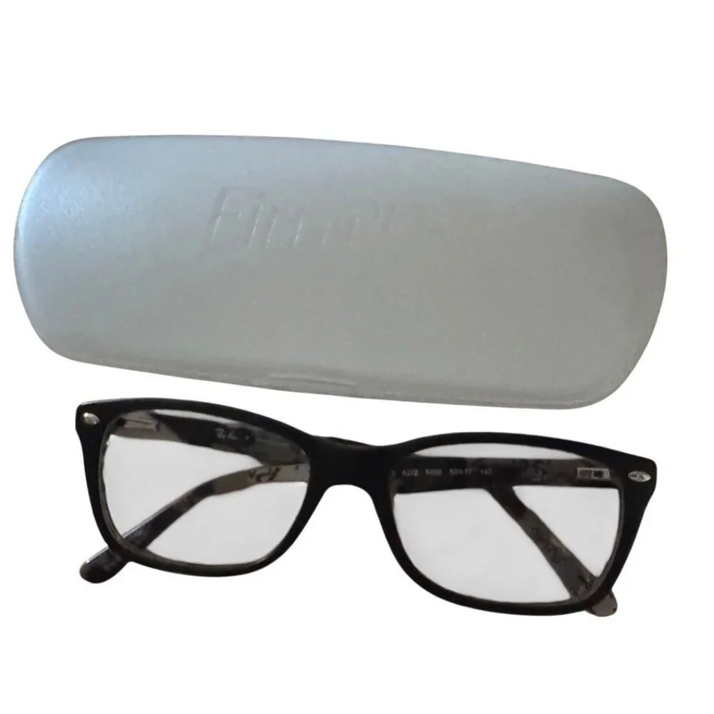 Ray Ban RB 5228 5405 Matte Black Grey Graffiti Rectangular Eyeglasses 53 17‎ 140